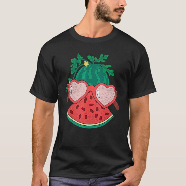 Camiseta Gafas de sol de corazón Fruta exótica Verano Vibes (Anverso)
