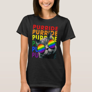 Camiseta Gafas De Sol De Corto Purride Cat & Rainbow Gay Ga
