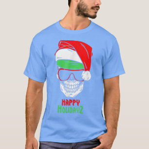 Camiseta Gafas de sol de cráneo Santa Claus Gorra Feliz fer