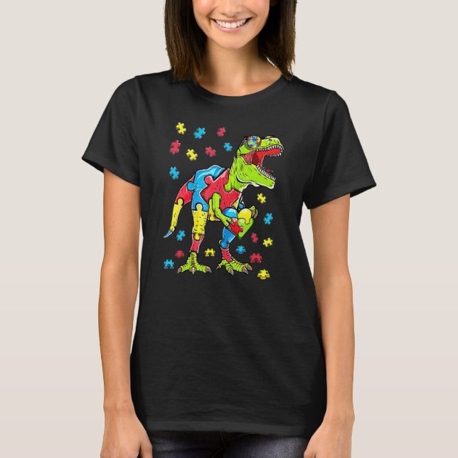 Camiseta Gafas de sol de dinosaurio Rex lindos Conciencia d (Anverso)
