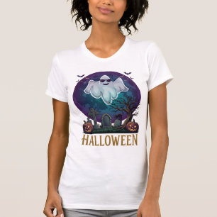Camiseta Gafas de sol de fantasma de Halloween Luna púrpura