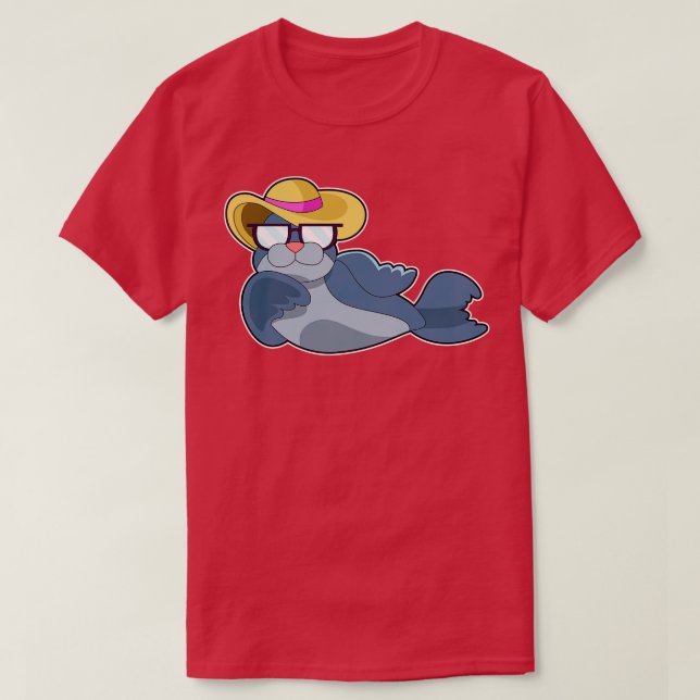 Camiseta Gafas de sol de foca 1 (Diseño del anverso)