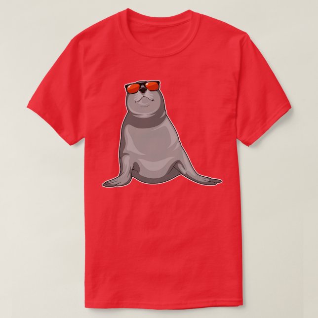 Camiseta Gafas de sol de foca 3 (Diseño del anverso)