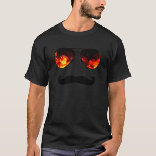 Camiseta Gafas de sol de fuego Mustache Grillmeister Grill 