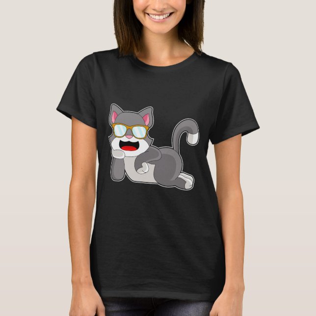 Camiseta Gafas de sol de gato (Anverso)