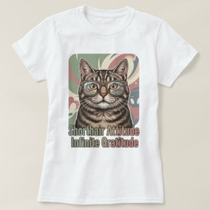Camiseta Gafas de sol de gato atigrado Arte retro pastel