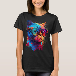 Camiseta Gafas de sol de gato Corazón lindo Gato gatito