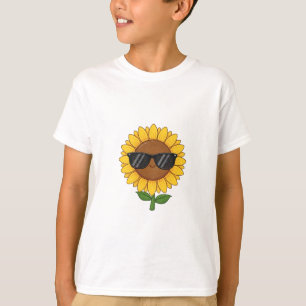 Camiseta Gafas de sol de girasol sonriente genial para niño