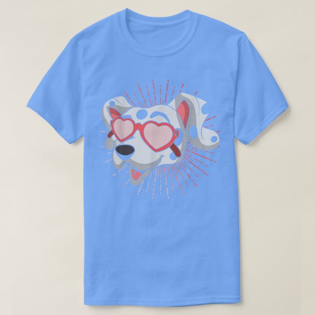 Camiseta Gafas de sol de Guay Corazón Perro Perro Perro Ani (Diseño del anverso)