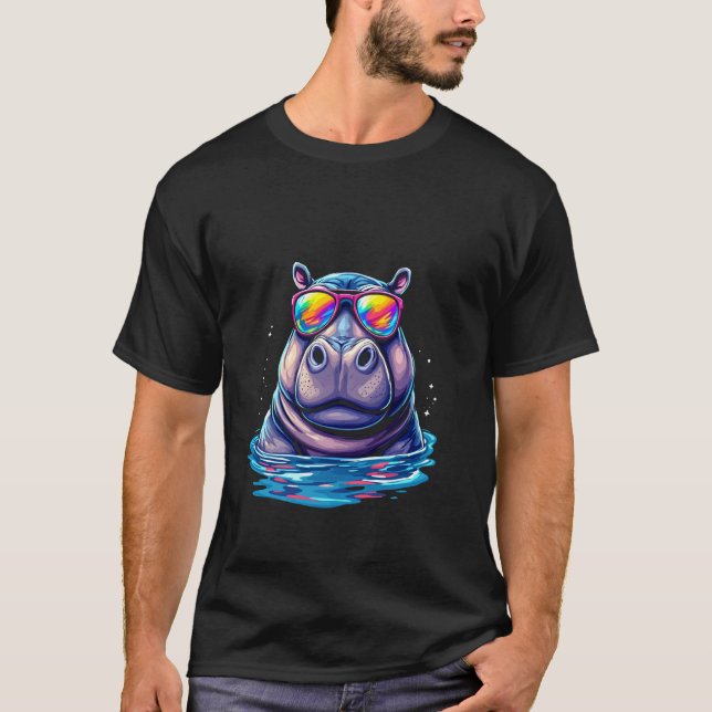 Camiseta Gafas de sol de hipopótamo (Anverso)