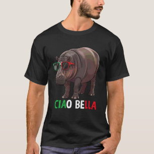 Camiseta Gafas de sol de hipopótamo italiano Ciao Bella Hip