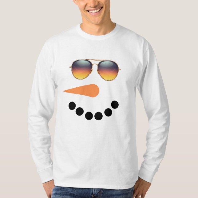 Camiseta Gafas de sol de hombre de nieve - Navidades de vac (Anverso)