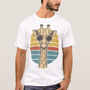 Camiseta Gafas de sol de jirafa vintage vector retro puesta