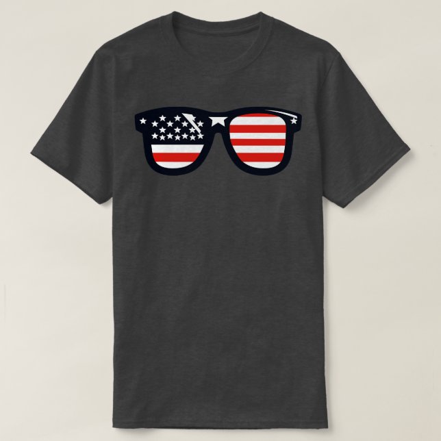 Camiseta Gafas de sol de la bandera americana (Diseño del anverso)