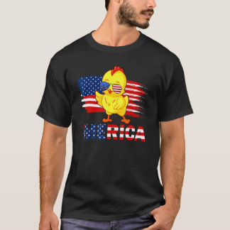 Camiseta Gafas de sol de la bandera americana de pollo Meri