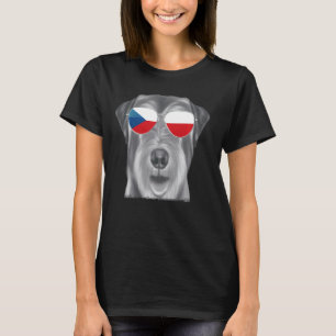 Camiseta Gafas de sol de la bandera checa del perro lobo ir