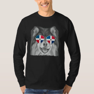 Camiseta Gafas de sol de la bandera dominicana de Lapphund 
