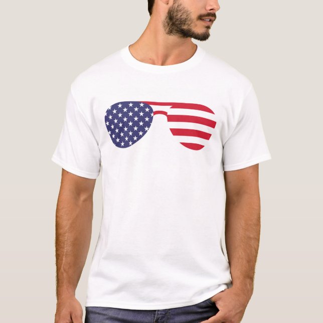 Camiseta gafas de sol de la bandera estadounidense (Anverso)