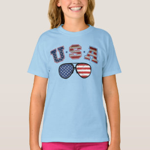 Camiseta Gafas de sol de la bandera estadounidense de EE. U