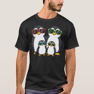 Camiseta Gafas de sol de la familia de pingüinos Amante de 