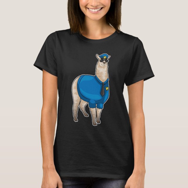 Camiseta Gafas de sol de la policía de Alpaca (Anverso)