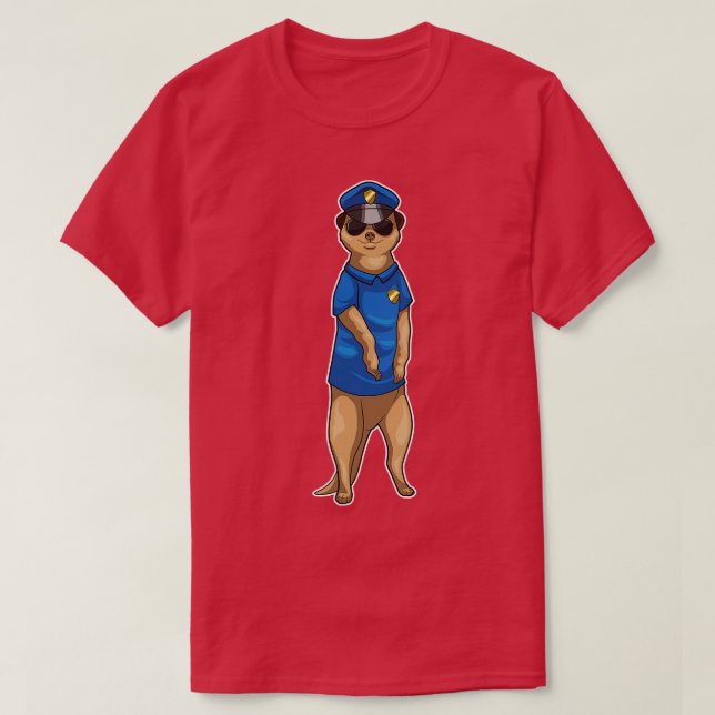 Camiseta Gafas de sol de la policía de Meerkat (Diseño del anverso)