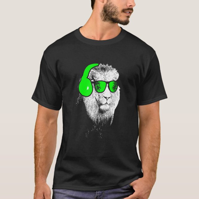 Camiseta Gafas de sol de león auriculares festival hincha d (Anverso)