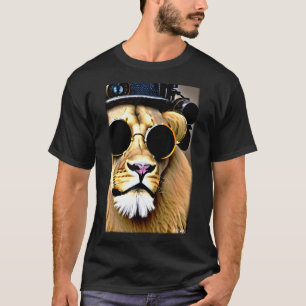 Camiseta Gafas de sol de león Gato depredador Lejano salvaj