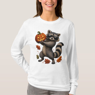 Camiseta Gafas de sol de mapache de Halloween Bordado de ca