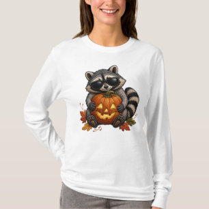 Camiseta Gafas de sol de mapache de Halloween Bordado de ca