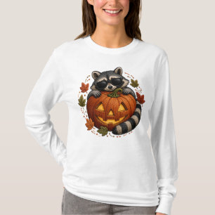 Camiseta Gafas de sol de mapache de Halloween Bordado de ca