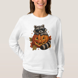 Camiseta Gafas de sol de mapache de Halloween Bordado de ca