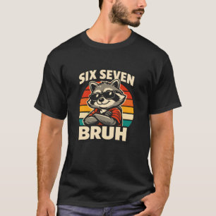 Camiseta Gafas de sol de mapache Meme Vintage Six Seven Bru