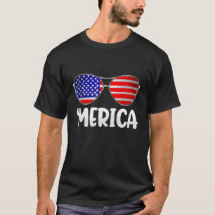 Camiseta Gafas De Sol De Merica 4 De Julio Chicas Hombres M