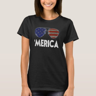 Camiseta Gafas De Sol De Merica 4 De Julio Chicas Hombres M