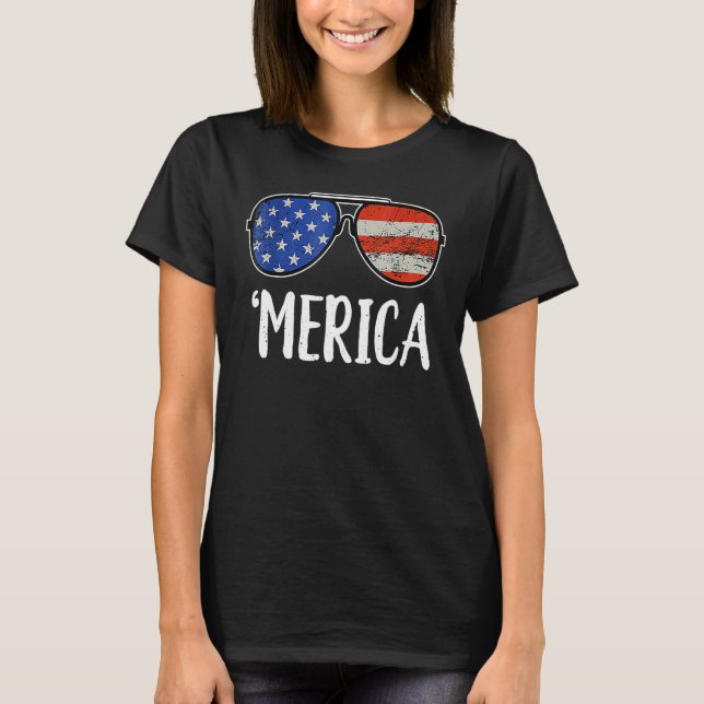 Camiseta Gafas De Sol De Merica 4 De Julio Niños Chicas Hom (Anverso)