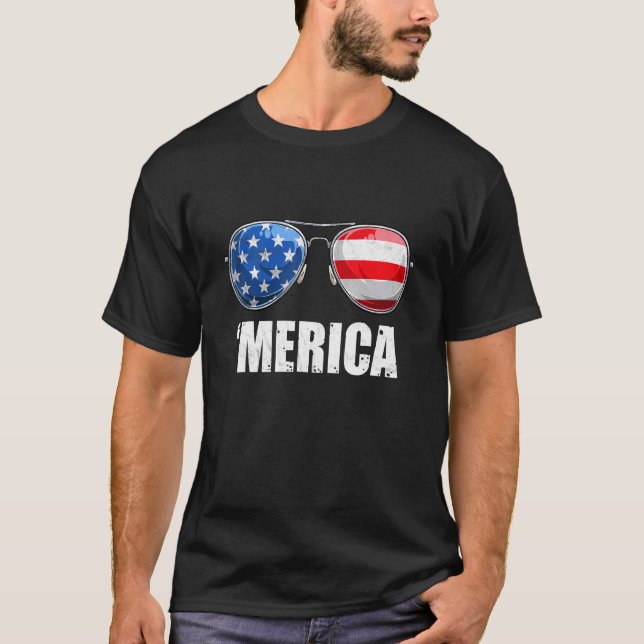 Camiseta Gafas De Sol De Merica 4 De Julio Niños Chicas Hom (Anverso)