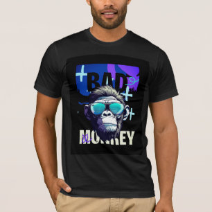 Camiseta Gafas de sol de mono malo Streetwear Gráfico