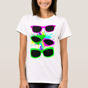 Camiseta Gafas de sol de neón vintage Corey Tiger 80s Splat