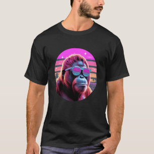 Camiseta Gafas de sol de orangután Retro Synthwave Oranguta