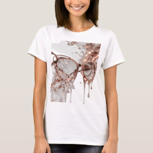 CAMISETA GAFAS DE SOL DE ORO ROSADO CON SALPICADURAS DE AGU