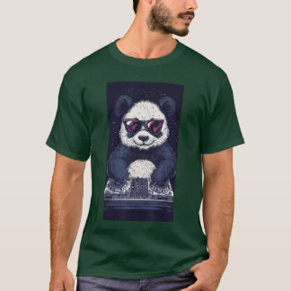 Camiseta Gafas de sol de Panda Cool Panda de cómic DJ Amant