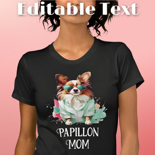 Camiseta Gafas de sol de Papillon Dog Mom