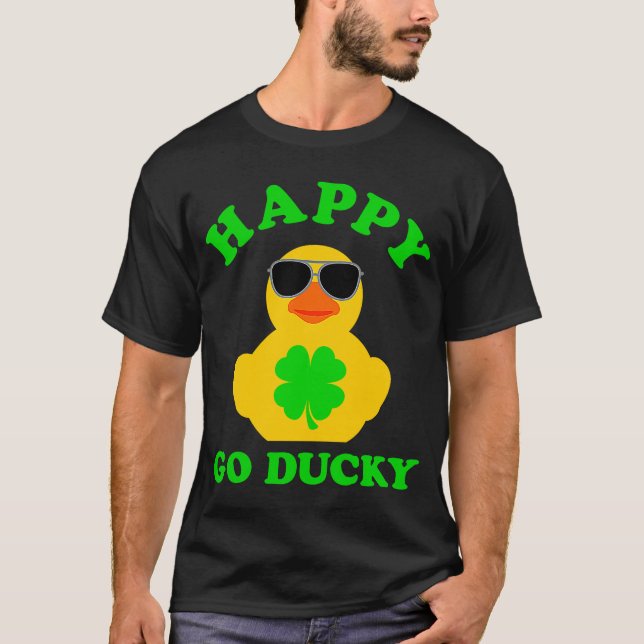 Camiseta Gafas de sol de pato de goma Feliz Go Ducky Pun St (Anverso)