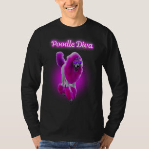 Camiseta Gafas de sol de pelo rosado Poodle Diva