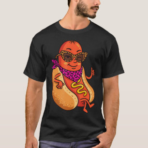 Camiseta Gafas de sol de perrito caliente guiñando