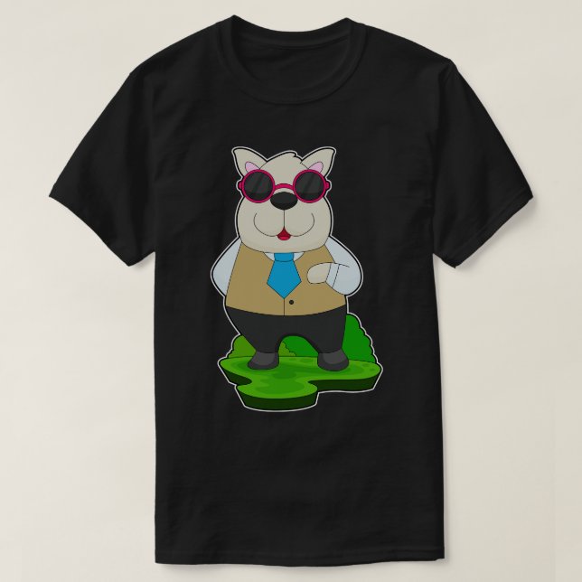 Camiseta Gafas de sol de perro (Diseño del anverso)