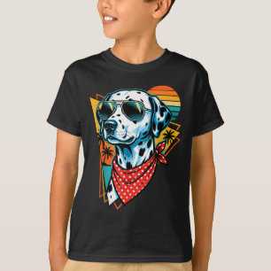 Camiseta Gafas de sol de perro dálmata retro geniales playa