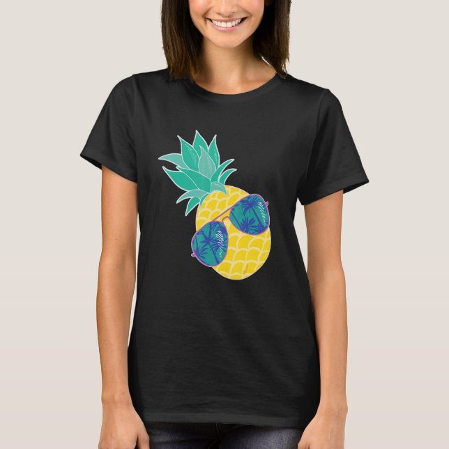 Camiseta Gafas de sol de piña Aloha Bebe Hipster Hawaii (Anverso)