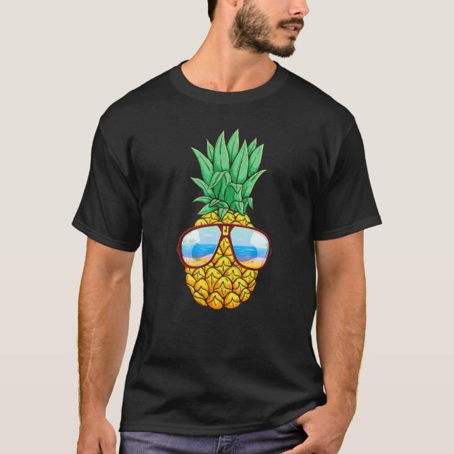 Camiseta Gafas de sol de piña Aloha Hawaii playas de Hawái (Anverso)